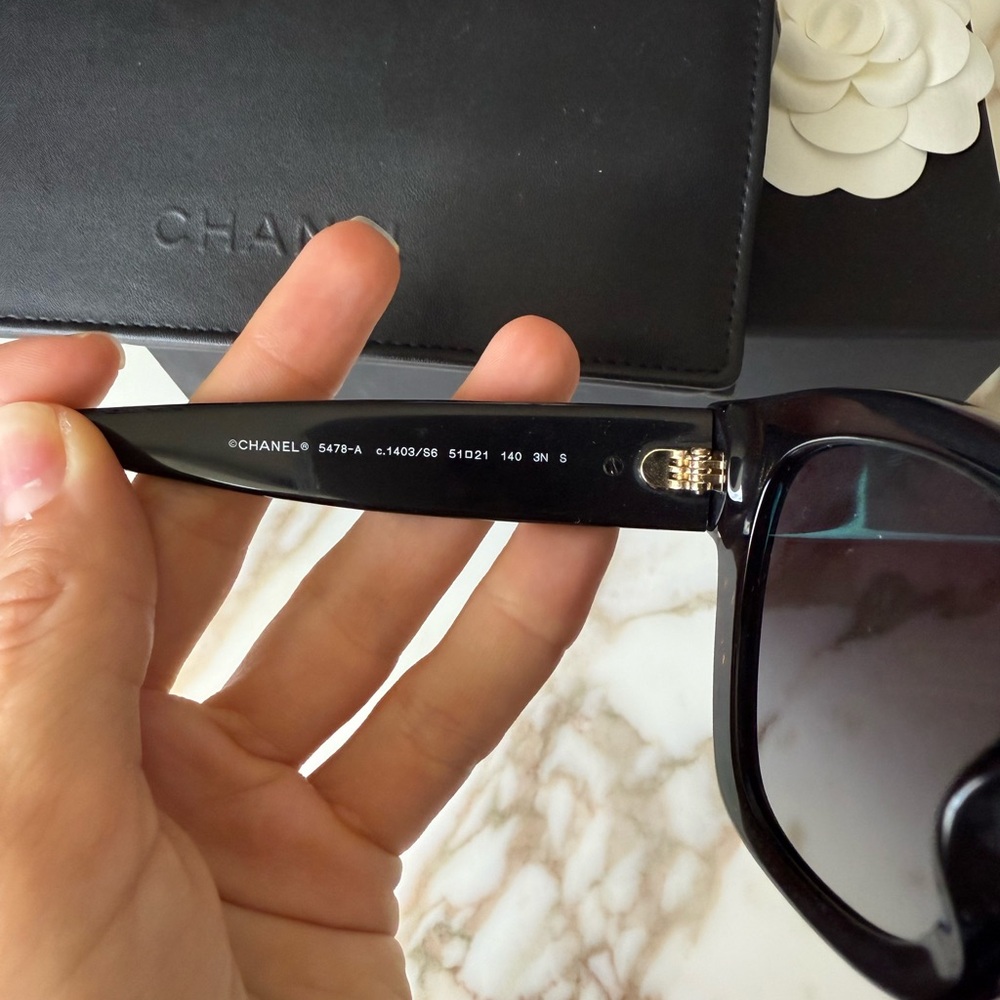 Chanel Black Square Sunglasses - image 2